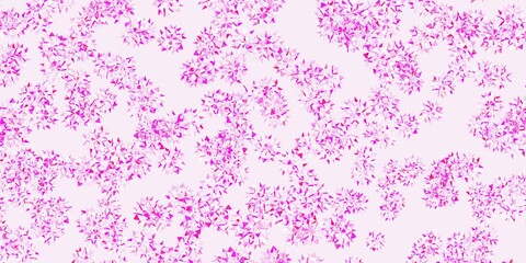 Light pink vector pattern with colored snowflakes.