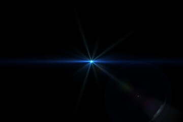 Natural, lens flare on the black background
