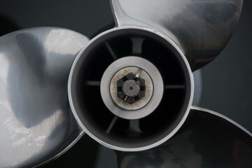 Details of propeller on a motor of a boat docked in Westhaven Cove © Dmitri Kotchetov