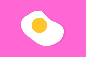 Fried egg vector design illustration on pink background