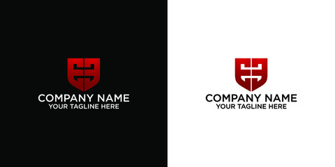 logo initial letter GG in shield or guard concept