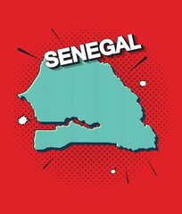 Pop art map of senegal