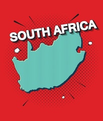 Pop art map of southAfrica