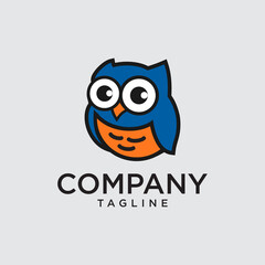 owl cute logo design vector