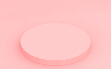 Abstract 3d pink color cylinder podium minimal studio background.