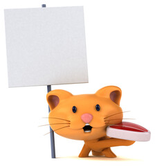 Obraz premium Fun cat - 3D Illustration