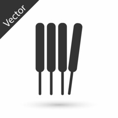 Grey Aroma sticks, incense, aromas icon isolated on white background. Vector