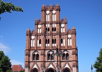 architectural details - Town Hall in Chojna - a gothic-baroque building, erected in the second...