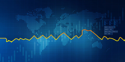 2d rendering Stock market online business concept. business Graph 
