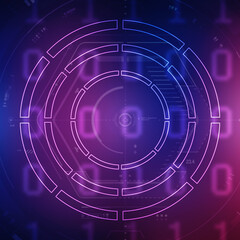 2d illustration abstract digital binary data on computer screen
