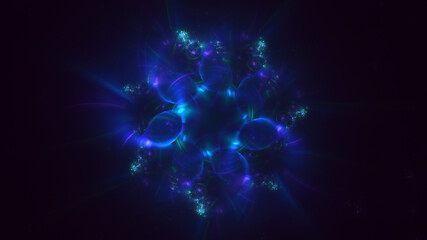 3D rendering abstract multicolor fractal light background