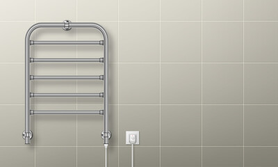 Towel heater rail warmer, plugged in coil dryer