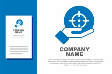 Blue Target financial goal concept icon isolated on white background. Symbolic goals achievement, success. Logo design template element. Vector