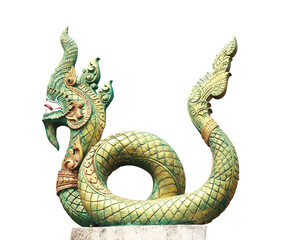 Ancient statue of mythical asian naga snake, Cambodia