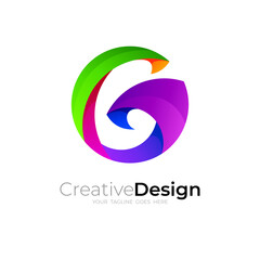 Letter G logo template, simple design with circle