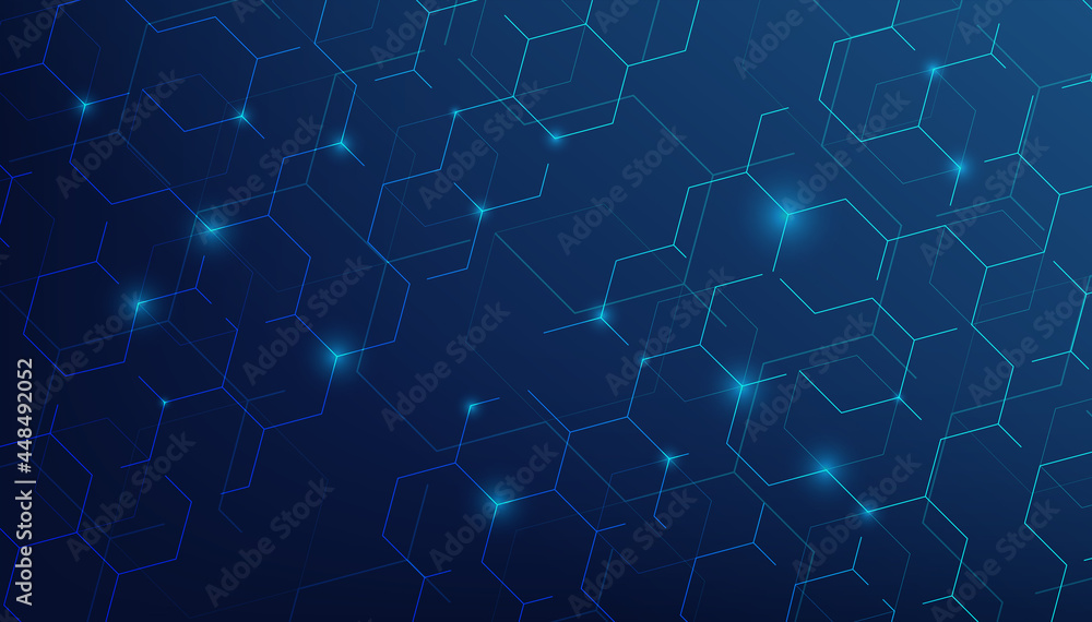 Poster abstract lines and dots connect background. technology connection digital data and big data concept.