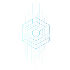 Businessman holding a box with hand offering a new job. Cartoon character thin line style vector.