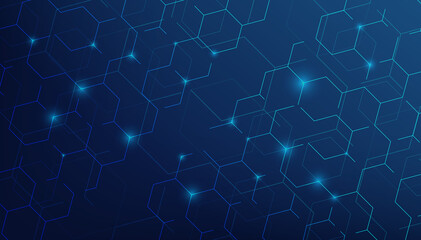 Abstract lines and dots connect background. Technology connection digital data and big data concept.