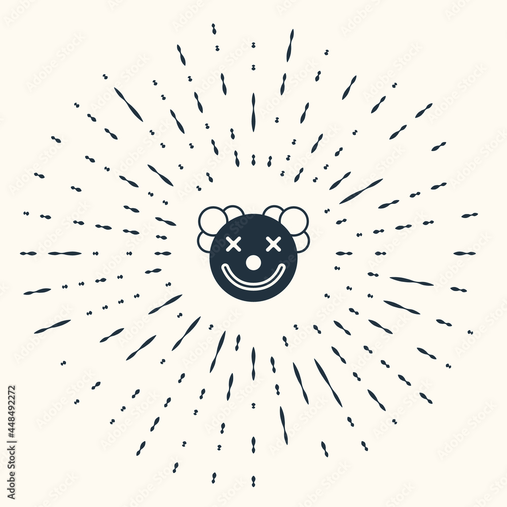 Wall mural Grey Clown head icon isolated on beige background. Abstract circle random dots. Vector