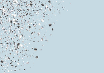 Silver Spiral Abstract Vector Blue Background.