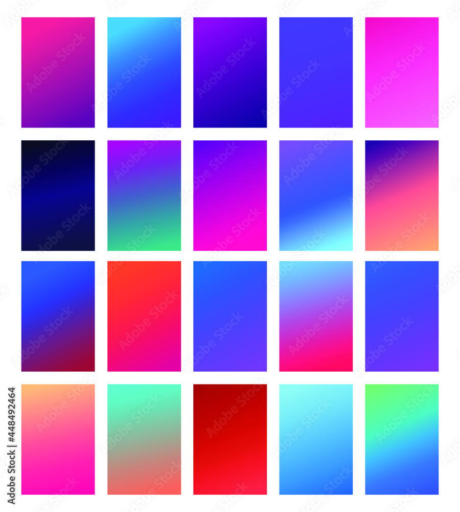 Poster abstract colorful vector blurred gradient backgrounds. holographic template for your cover and desig