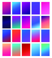 Abstract colorful vector blurred gradient backgrounds. Holographic template for your cover and design