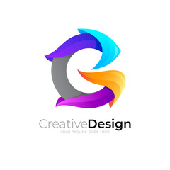 Abstract letter G logo with colorful design