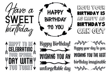 Happy birthday wishes and vector quotes
