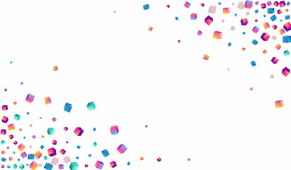 Iridescent Rhombus Vector White Background.