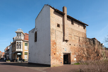 City wall at the Vitringasingel in Harderwijk, Gelderland Province, The Netherlands