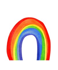 Watercolor clipart, LDBT rainbow colors. Handmade, cute illustration.