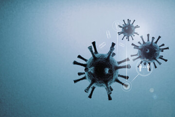 CORONA VIRUS, COVID-19 3D render