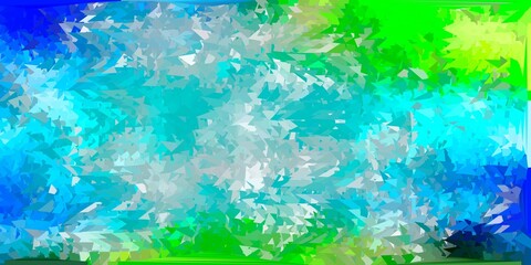 Fototapeta na wymiar Light blue, green vector triangle mosaic wallpaper.