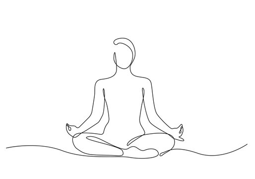 Premium Vector | Continuous line drawing. sports woman engaged in yoga on a  white background. vector illustration