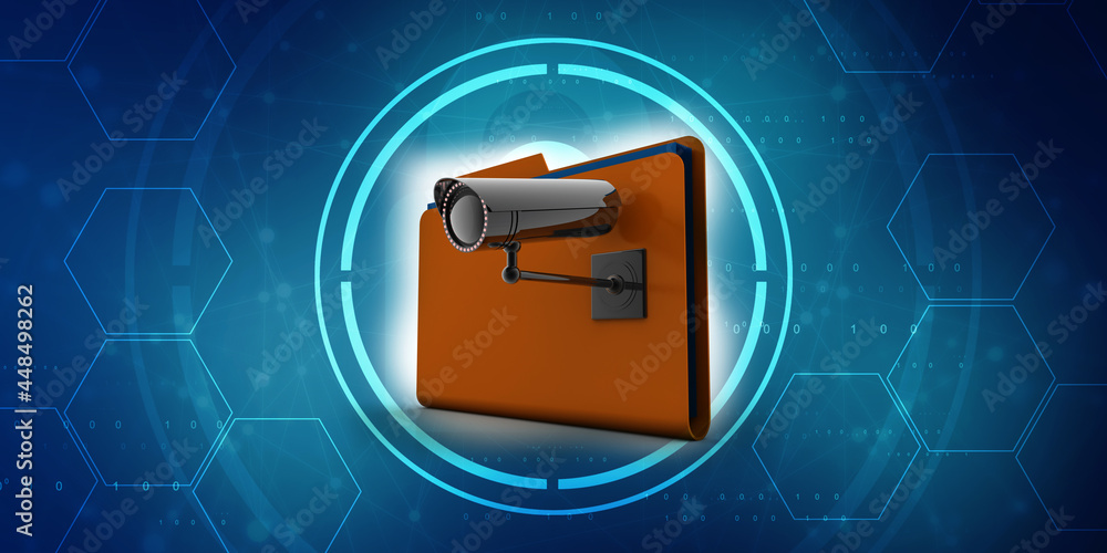 Poster 3d rendering Surveillance CCTV Security Camera with folder
    
  