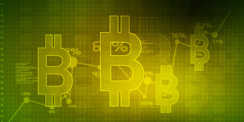 2d rendering bitcoin sign currency