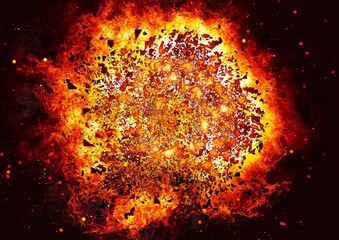 Fototapeta na wymiar 爆発する炎のイラスト