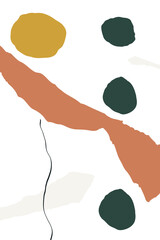 Beige and Orange Decoration Set Vector Memphis