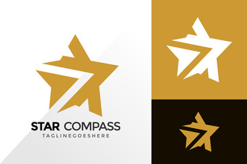 Star Compass Logo Design, Brand Identity Logos Designs Vector Illustration Template