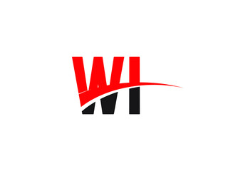 WI Letter Initial Logo Design Template