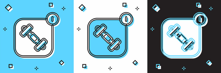 Set Fitness app for sports icon isolated on blue and white, black background. Healthcare mobile app concept. Online fitness or mobile trainer. Vector