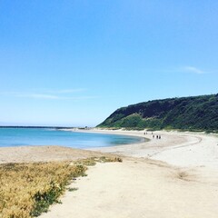 Obraz premium Half moon bay in San Francisco on a sunny day