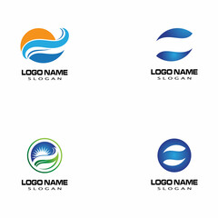 Water wave icon vector illustration design logo