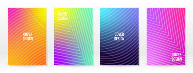 Minimal Poster. Pastel Soft. Rainbow Gradient Set.