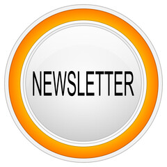 Newsletter Button on white backround - illustration