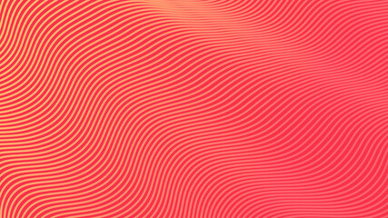 Vector illustration of wavy lines. Pink and yellow gradient.