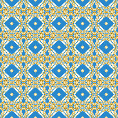 Geo Texture Arabesque. Blue, Cyan, Indigo