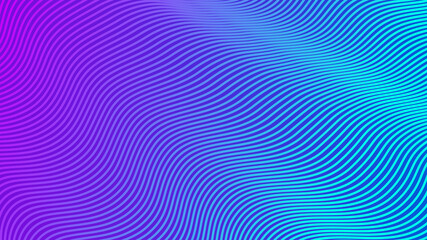 Vector illustration of wavy lines. Purple and blue gradient.