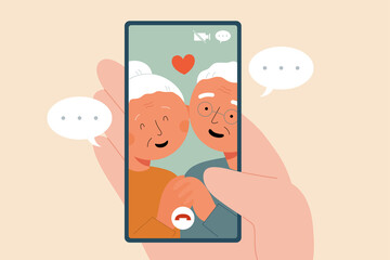 Video call with senior parents