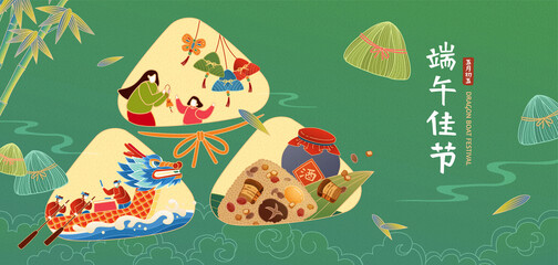 Fototapeta premium Dragon Boat Festival banner